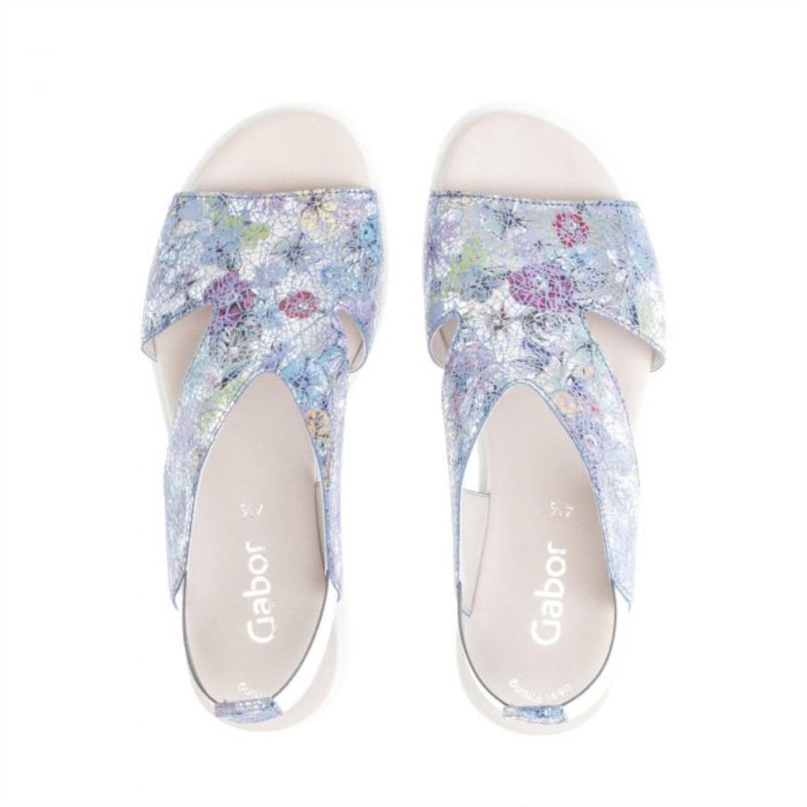 Gabor 23612.36 - Cuir Fleuri Bleu Métallisé