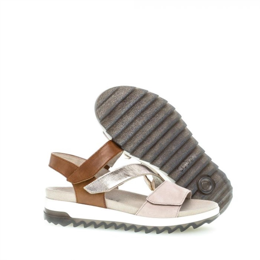 Gabor 46742.54 - Daim Beige Et Cuir Marron