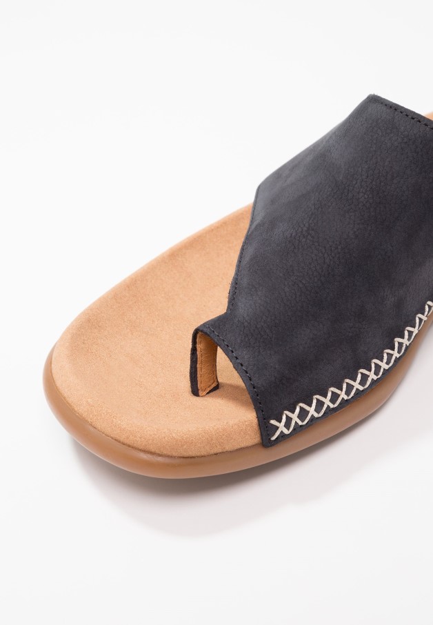 Gabor Sandales à Barre En T Bleu Nuit