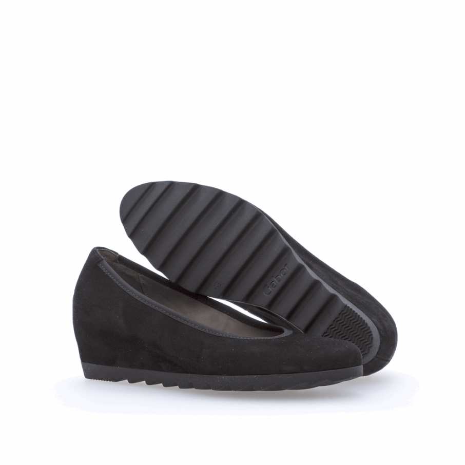 Escarpin Compensé Sacchetto Noir Gabor