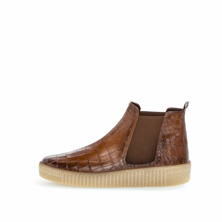 Whisky Kroko Chelsea Sneaker Gabor