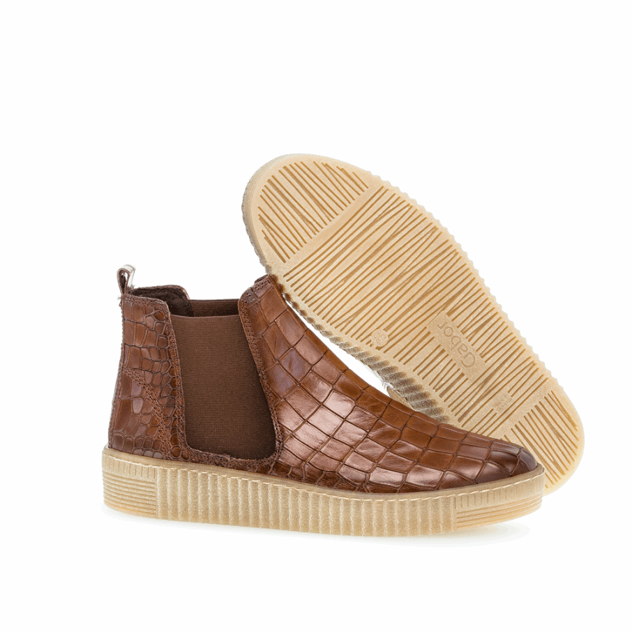 Whisky Kroko Chelsea Sneaker Gabor