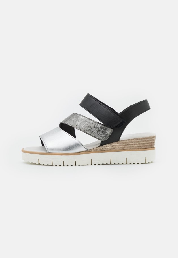 Sandales Gabor Plateforme Lapin/soie/cacahuète