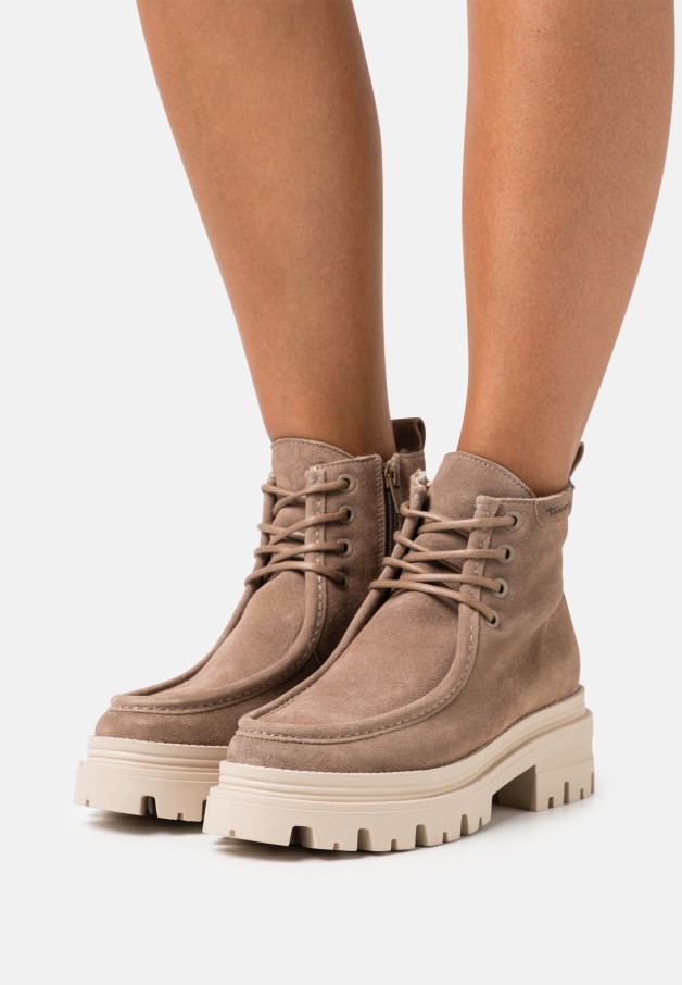 Bottines à Lacets Gabor Rose Foncé/panna