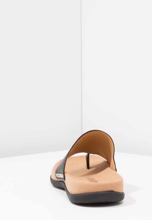 Sandales Noires à Barre En T Gabor