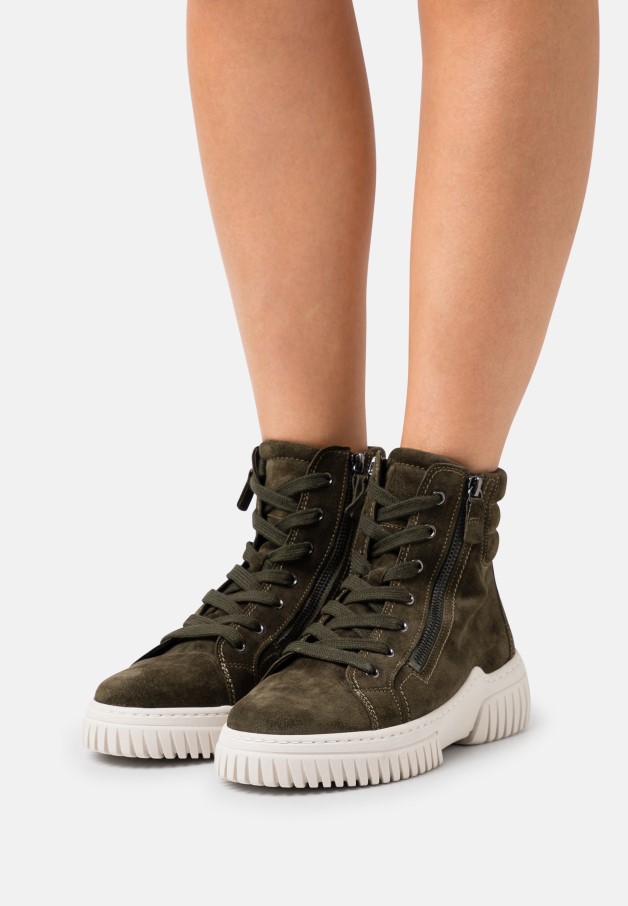 Bottines à Lacets Gabor Vert Armée