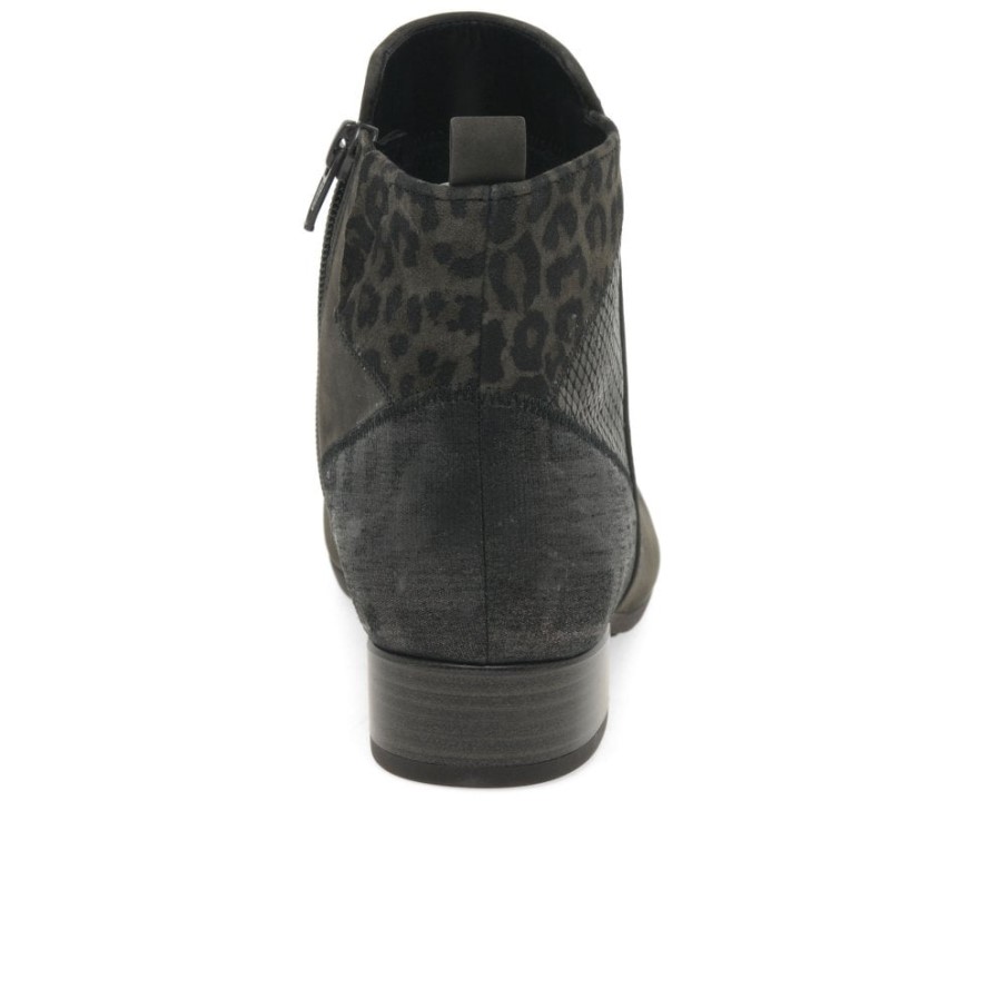 Bastia Bottines Larges Femme Nubuck Anthracite Gabor
