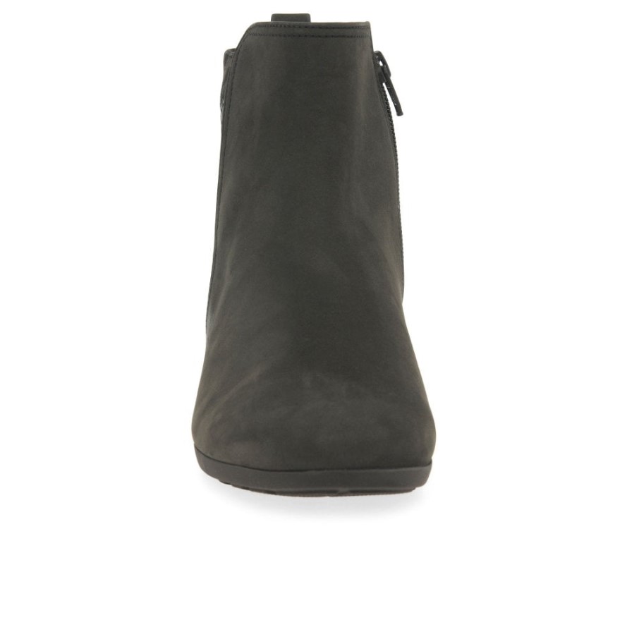 Bastia Bottines Larges Femme Nubuck Anthracite Gabor