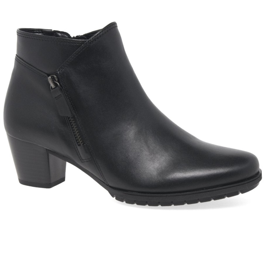 Bottines Gabor Olivetti Noires à Fermeture Zippée Pour Femme