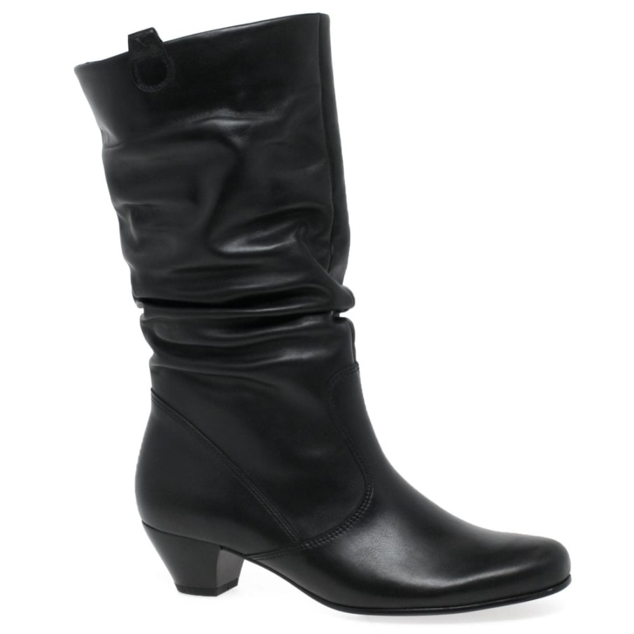 Bottes Larges En Cuir Gabor Rachel Noir