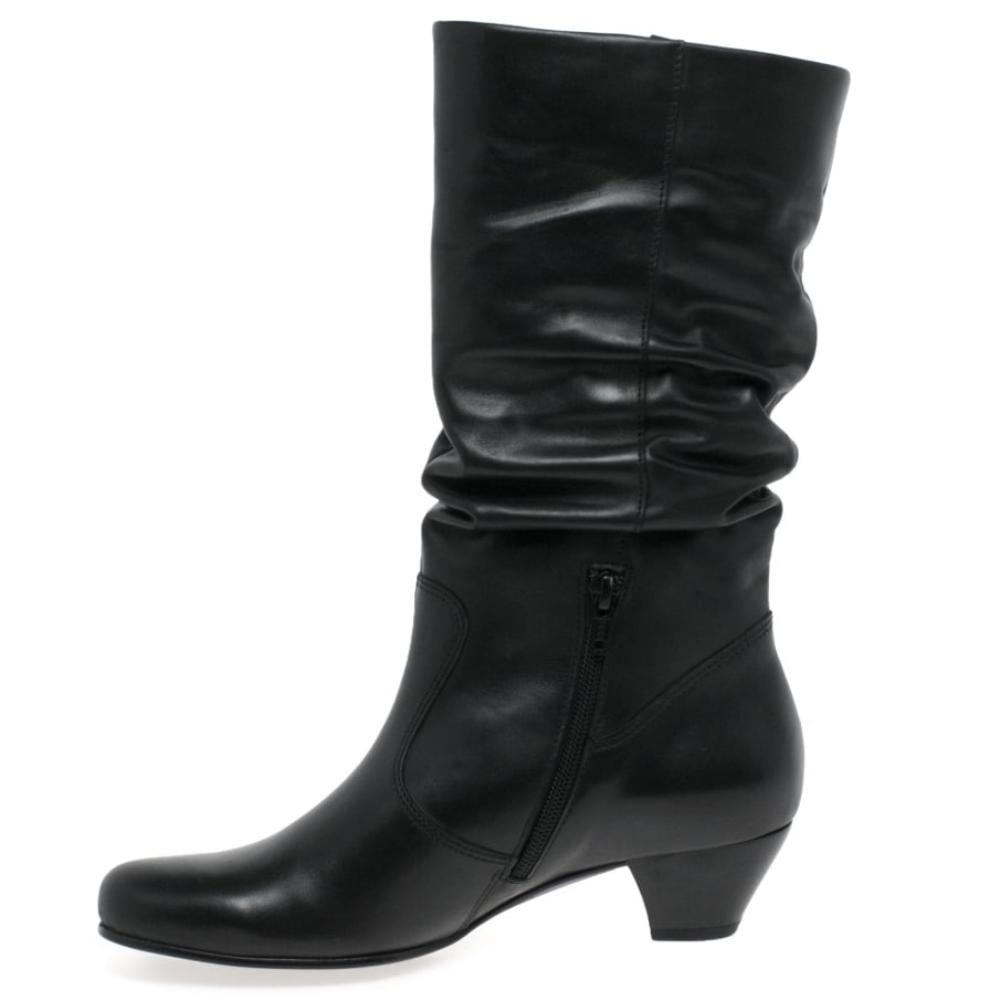 Bottes Larges En Cuir Gabor Rachel Noir