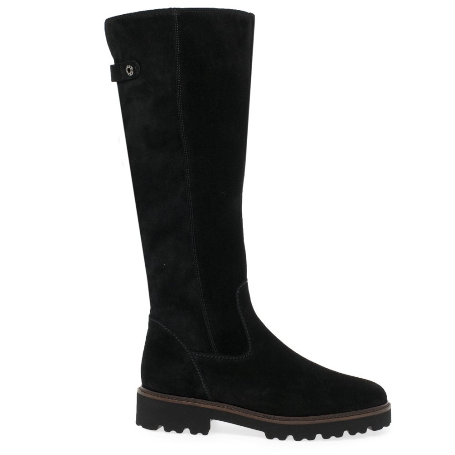 Gabor Be-bop M Bottes Hautes En Daim Noir Pour Femmes