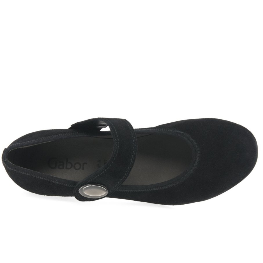 Escarpins Mary Jane Femme Gabor Nola En Daim Noir