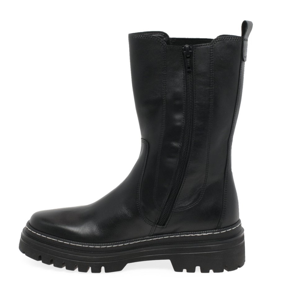 Bottes Mi-mollet Gabor Gaby Point Noir/blanc Pour Femme