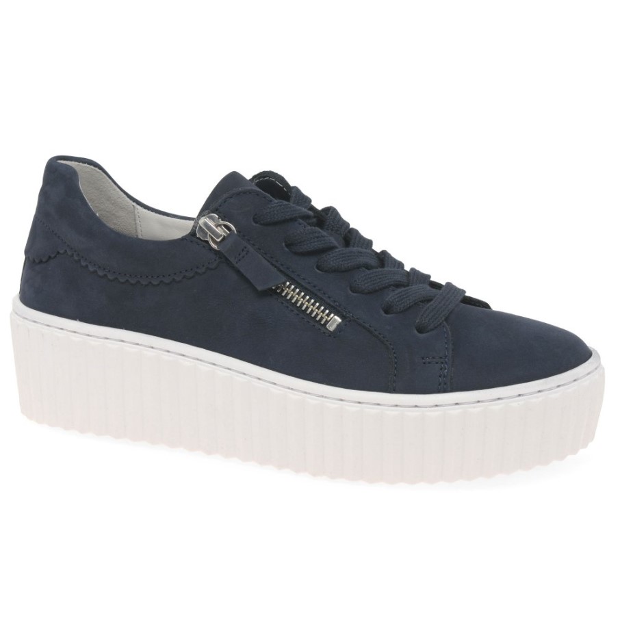 Baskets Gabor Dolly En Nubuck Bleu Pour Femme