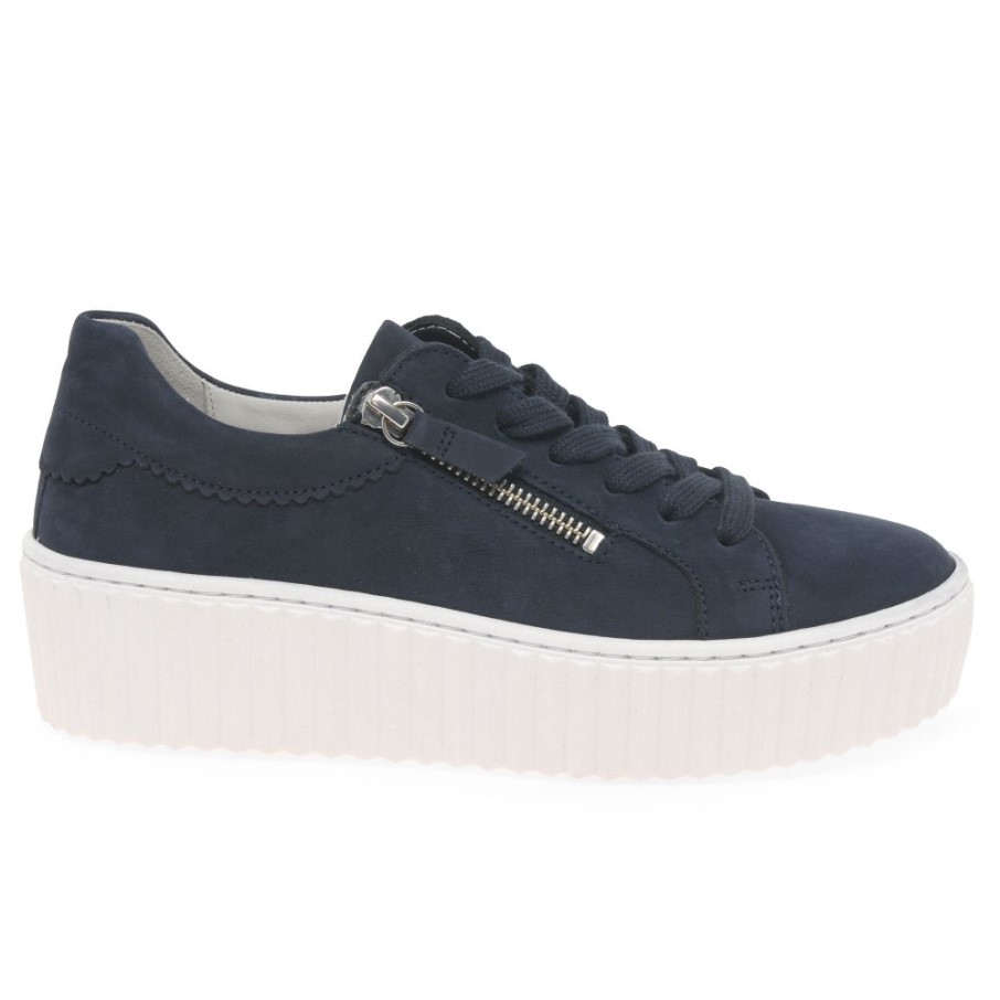 Baskets Gabor Dolly En Nubuck Bleu Pour Femme
