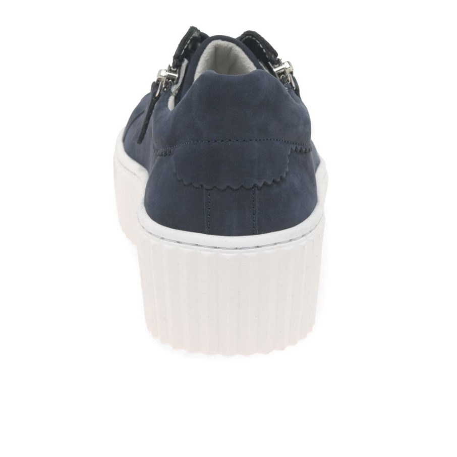 Baskets Gabor Dolly En Nubuck Bleu Pour Femme