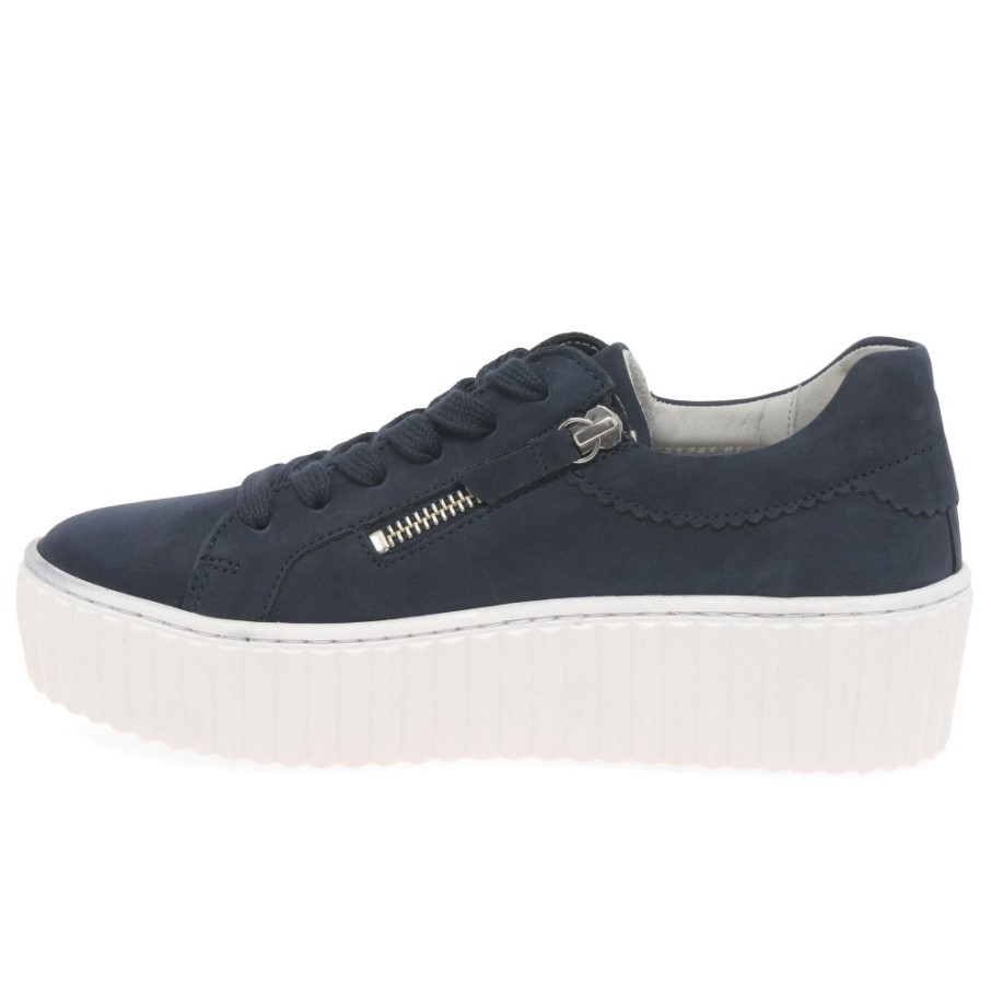 Baskets Gabor Dolly En Nubuck Bleu Pour Femme