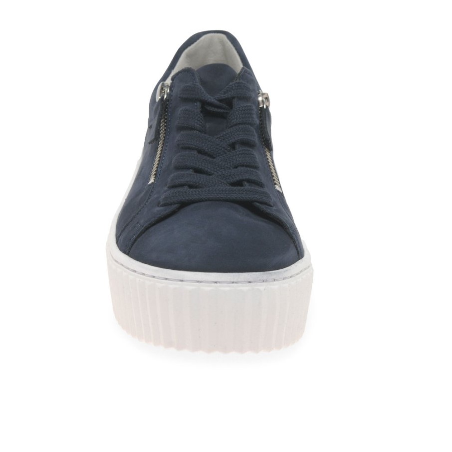 Baskets Gabor Dolly En Nubuck Bleu Pour Femme