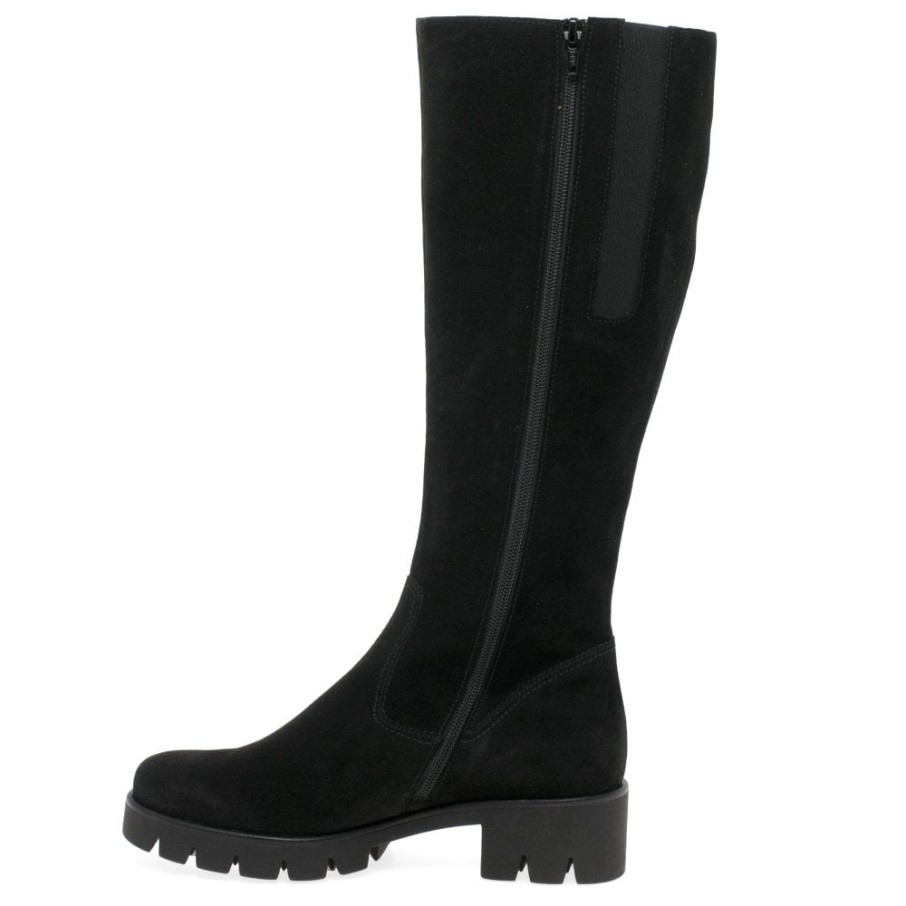 Bram( M) Bottes Longues Femme Nubuck Noir Gabor