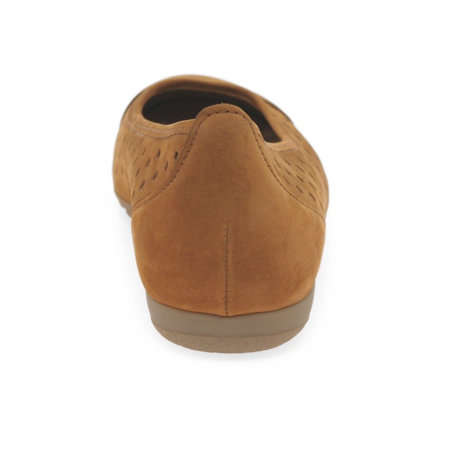 Brandy Nubuck Gabor Ruffle Chaussures Décontractées à Détails Perforés Pour Femmes