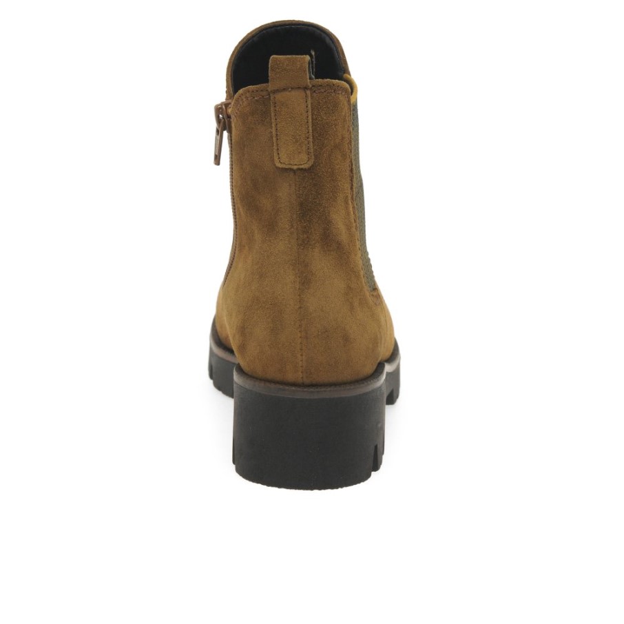 Bottes Chelsea En Daim Cognac Gabor Newport Pour Femmes