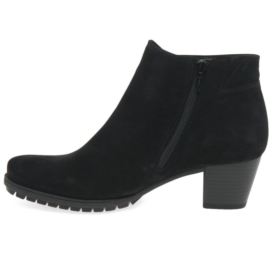 Gabor Bottines Olivetti En Nubuck Noir Pour Femme à Fermeture Zippée