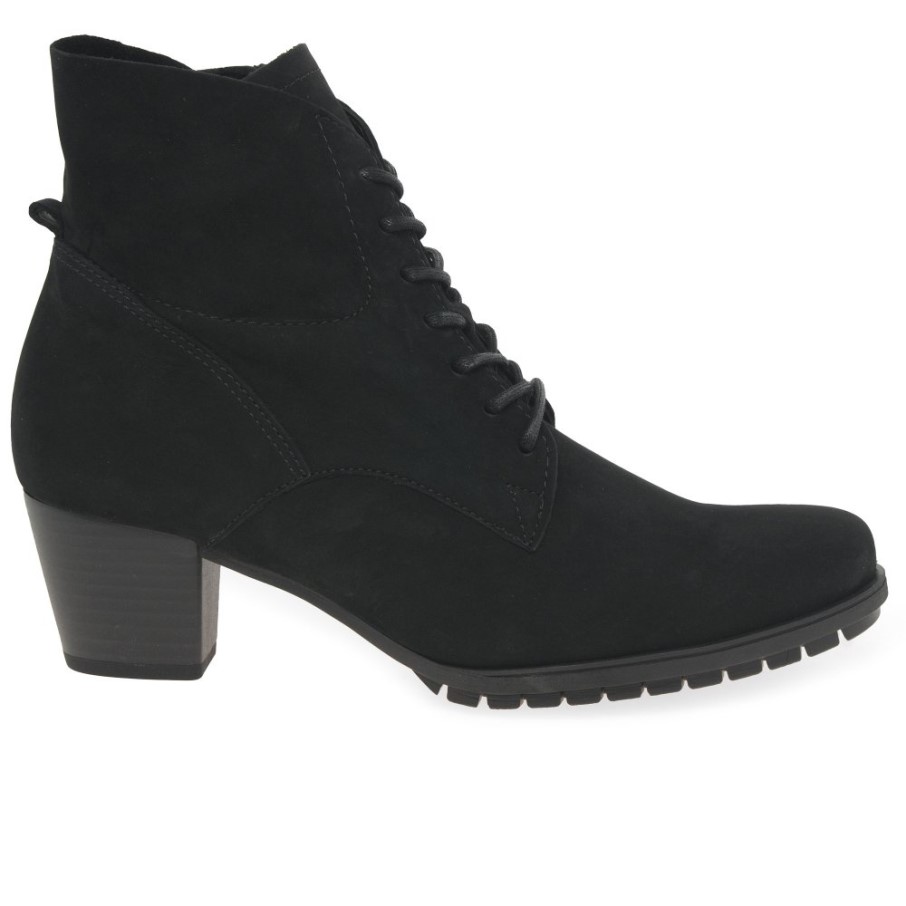 Gabor Bottines Femme Optimales En Nubuck Noir