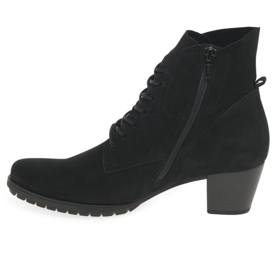 Gabor Bottines Femme Optimales En Nubuck Noir