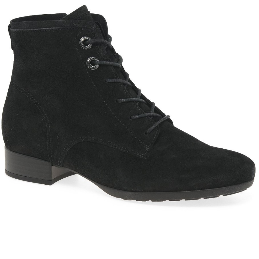 Gabor Bottines Bateau En Daim Noir Pour Femme