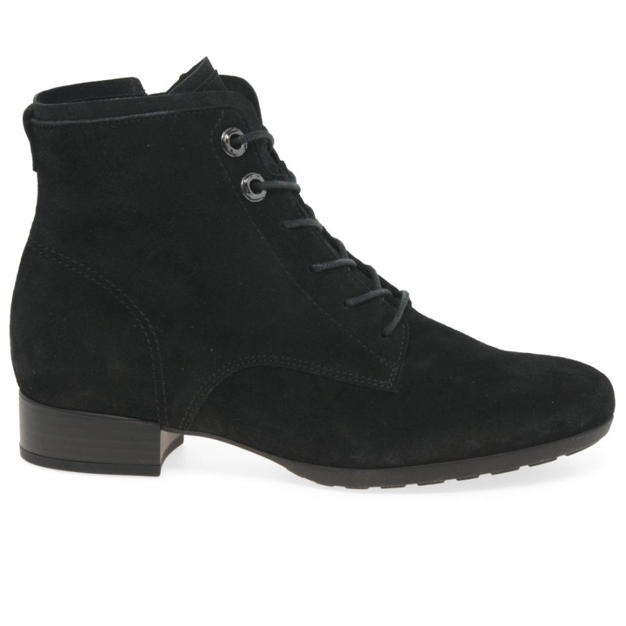 Gabor Bottines Bateau En Daim Noir Pour Femme