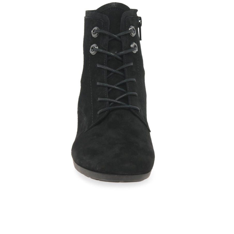 Gabor Bottines Bateau En Daim Noir Pour Femme