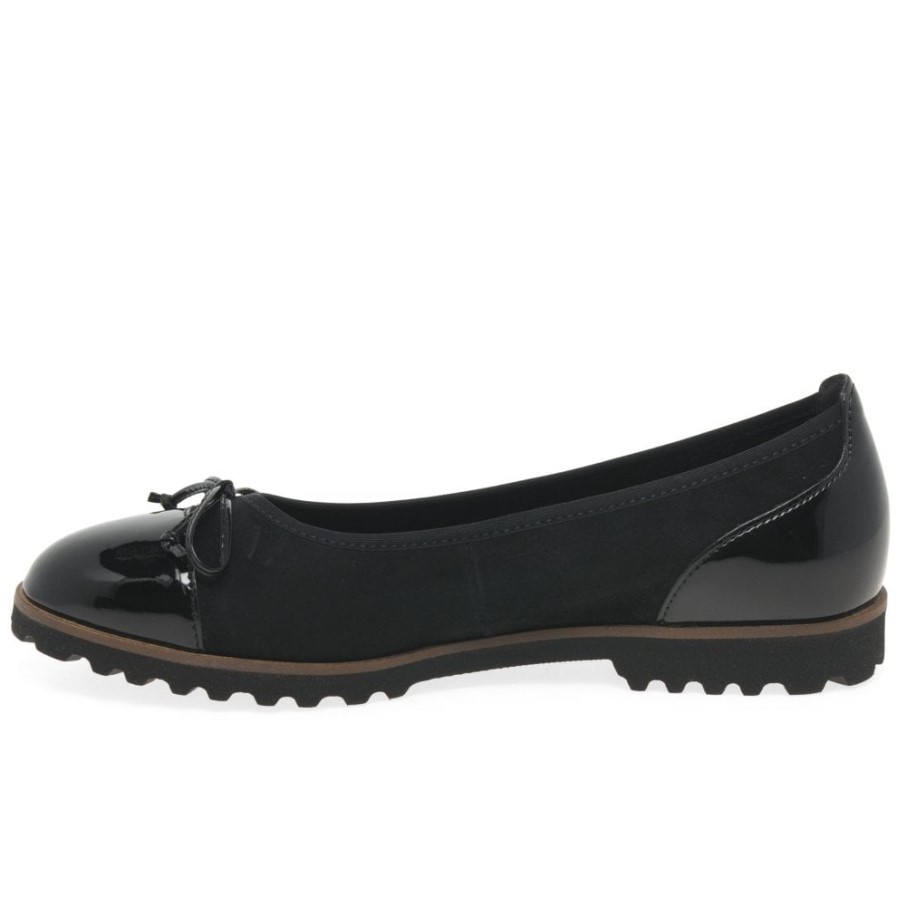 Gabor Daim Noir/patent Temptation Femmes Casual Chaussures