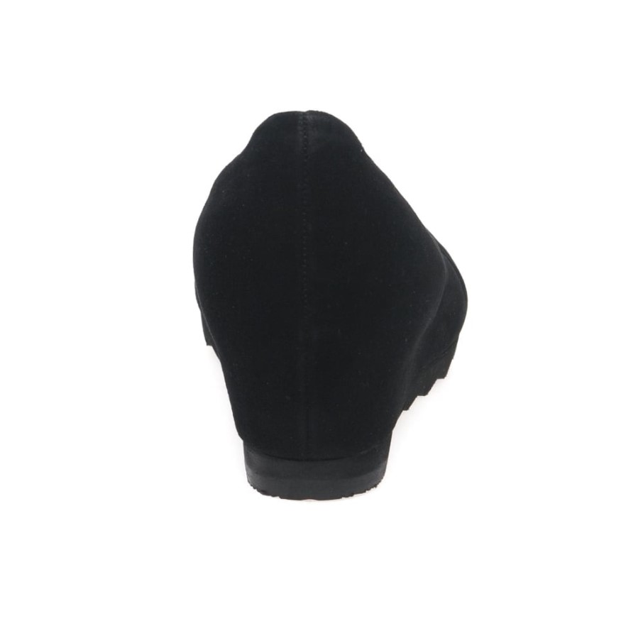 Gabor Demande En Daim Noir Escarpins Compensés Modernes Pour Femmes