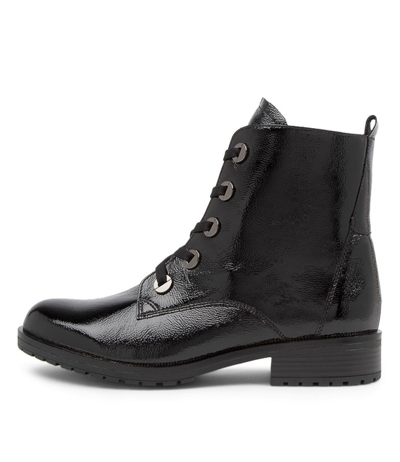 Gabor Genua Bottines En Cuir Noir