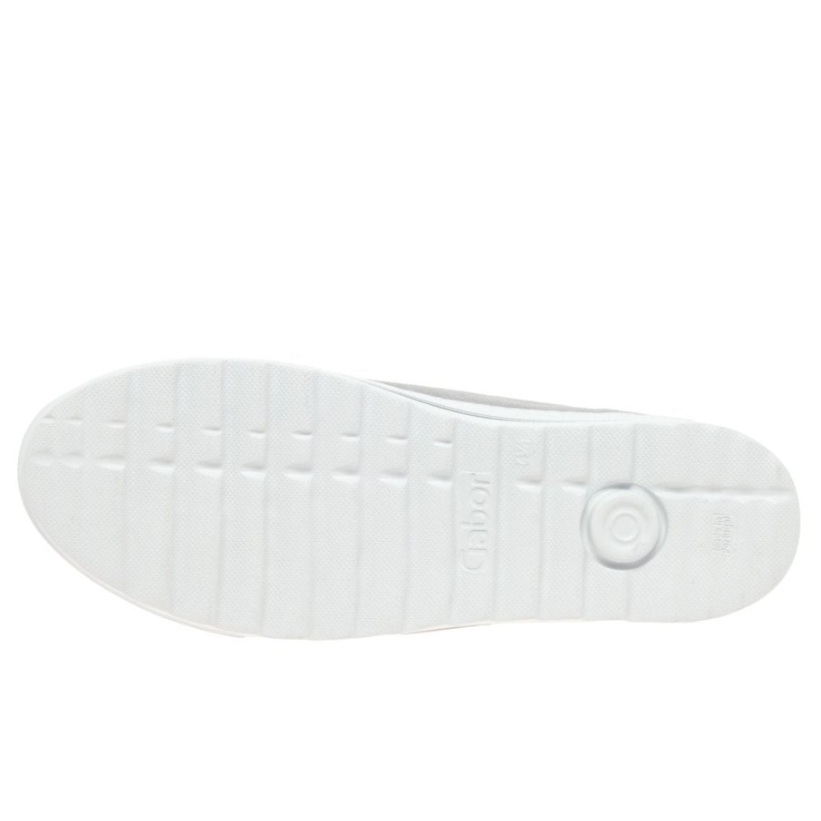 Gabor Baskets Décontractées En Daim Gris Clair Chiné Pour Femme