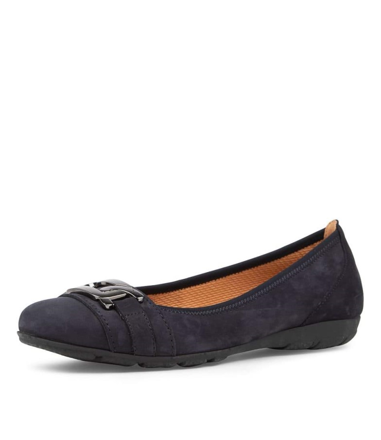 Gabor Mehr Ballerines En Daim Bleu Nuit