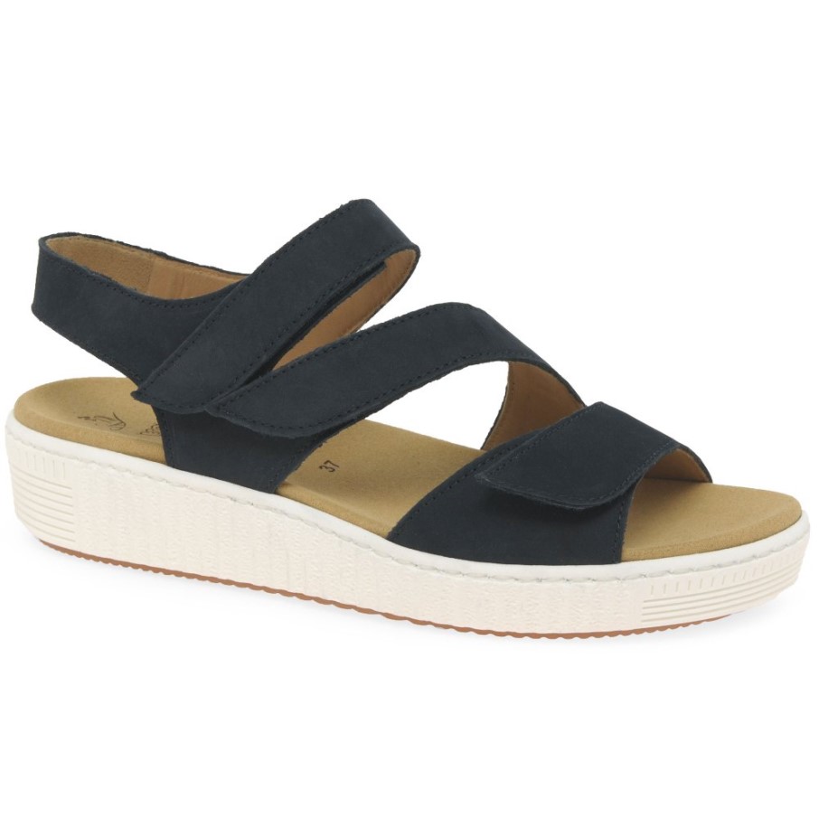 Gabor Nightblue Nubuck Marigold Sandales Pour Femmes