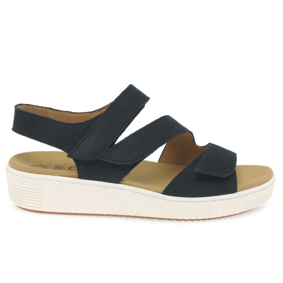 Gabor Nightblue Nubuck Marigold Sandales Pour Femmes