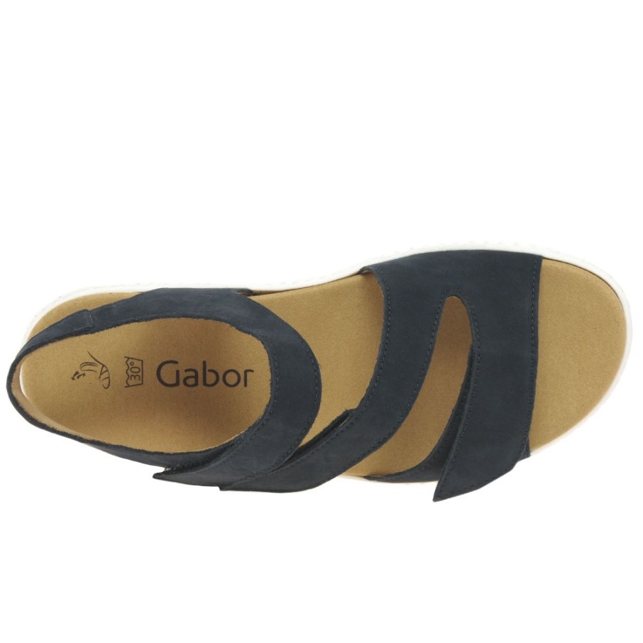 Gabor Nightblue Nubuck Marigold Sandales Pour Femmes