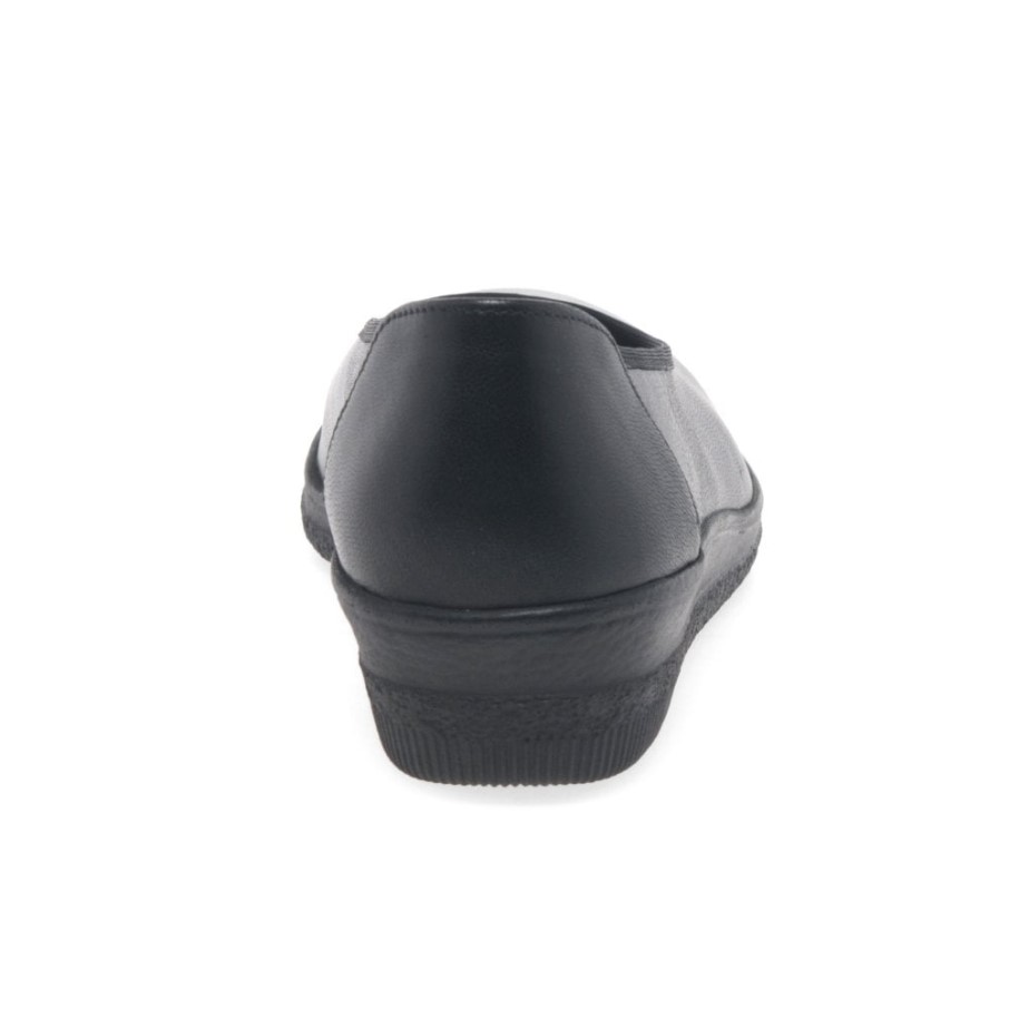 Gabor Piquet Ballerines Larges Pour Femmes Noir