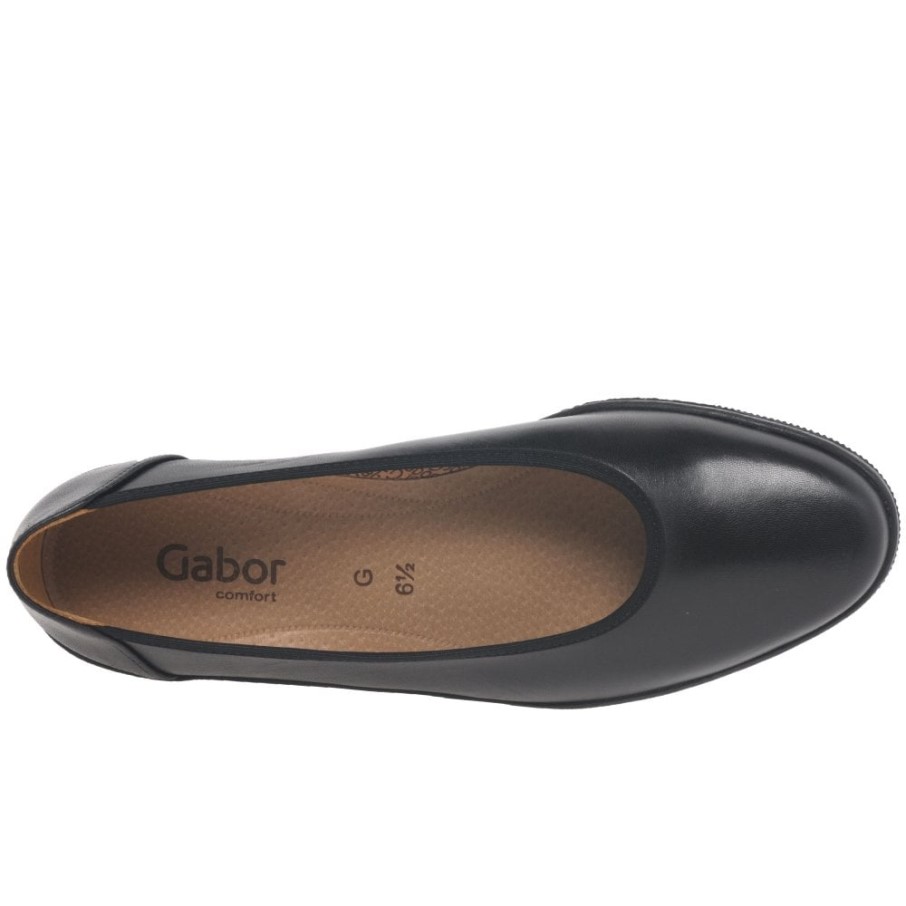 Gabor Piquet Ballerines Larges Pour Femmes Noir