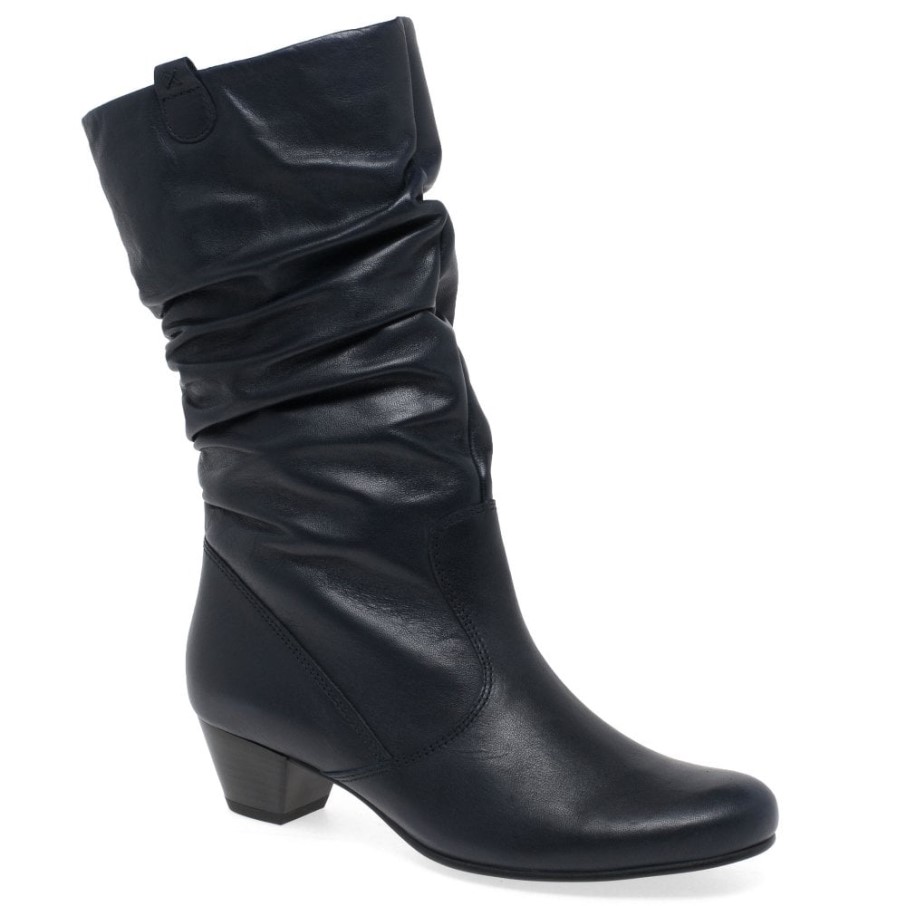 Bottes Larges En Cuir Gabor Rachel Minuit