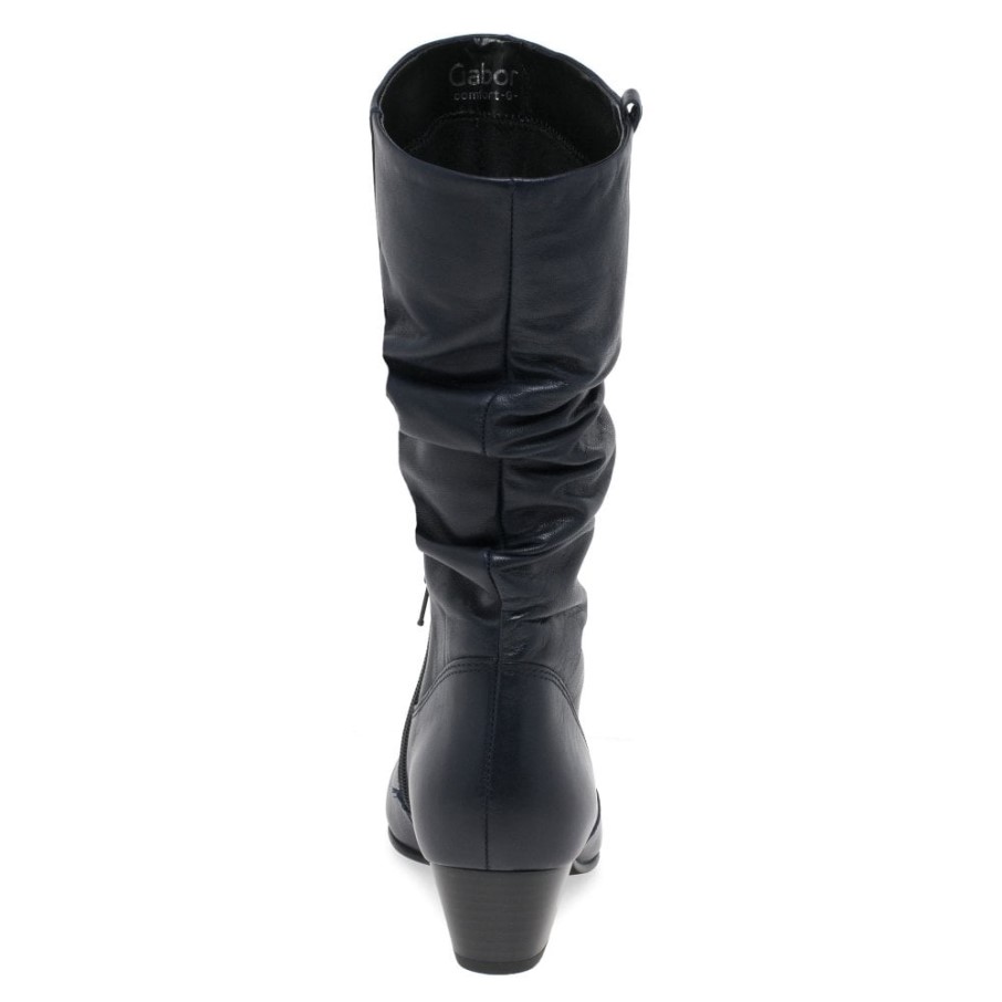 Bottes Larges En Cuir Gabor Rachel Minuit