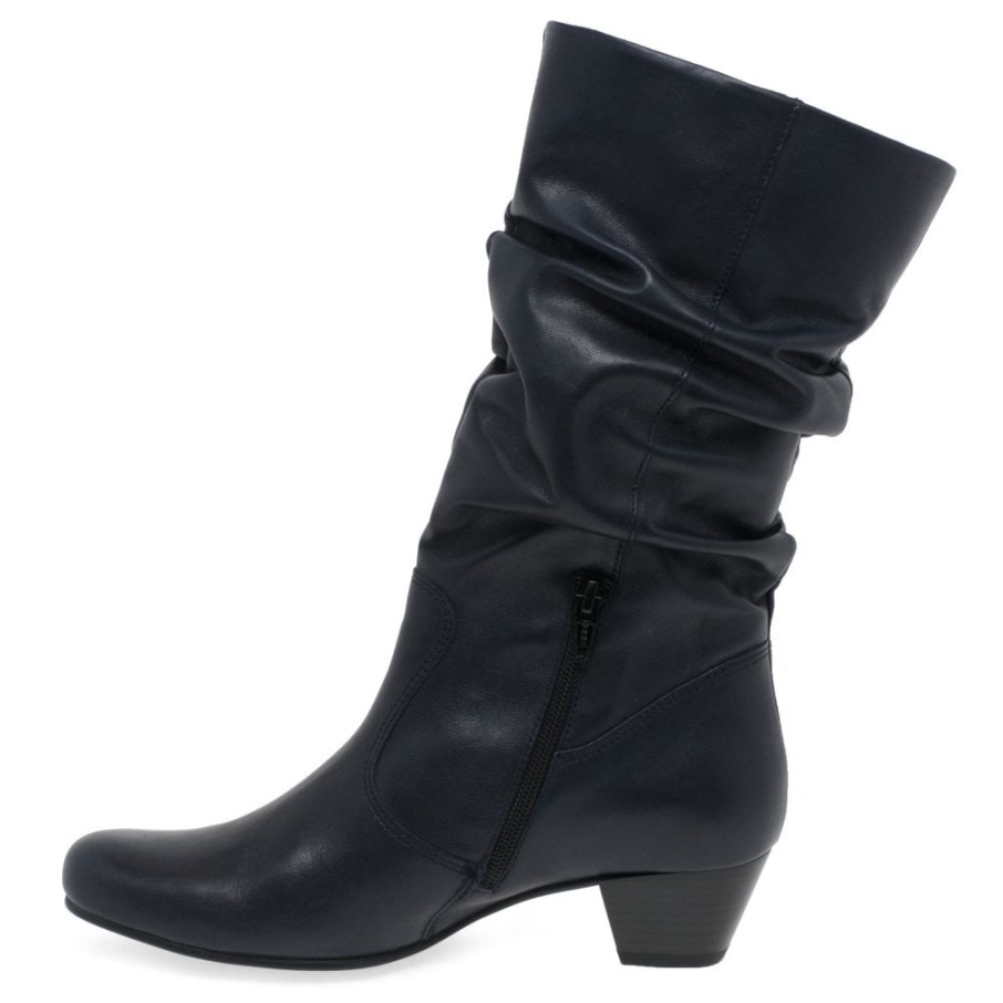 Bottes Larges En Cuir Gabor Rachel Minuit