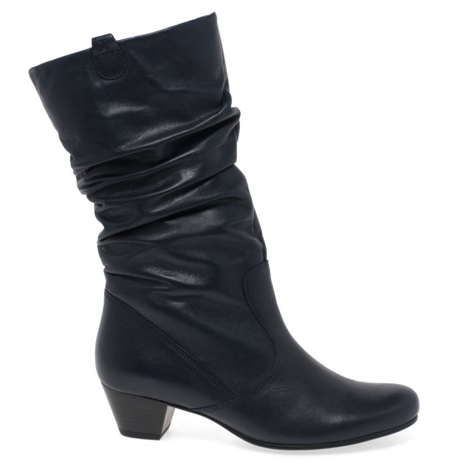 Bottes Larges En Cuir Gabor Rachel Minuit