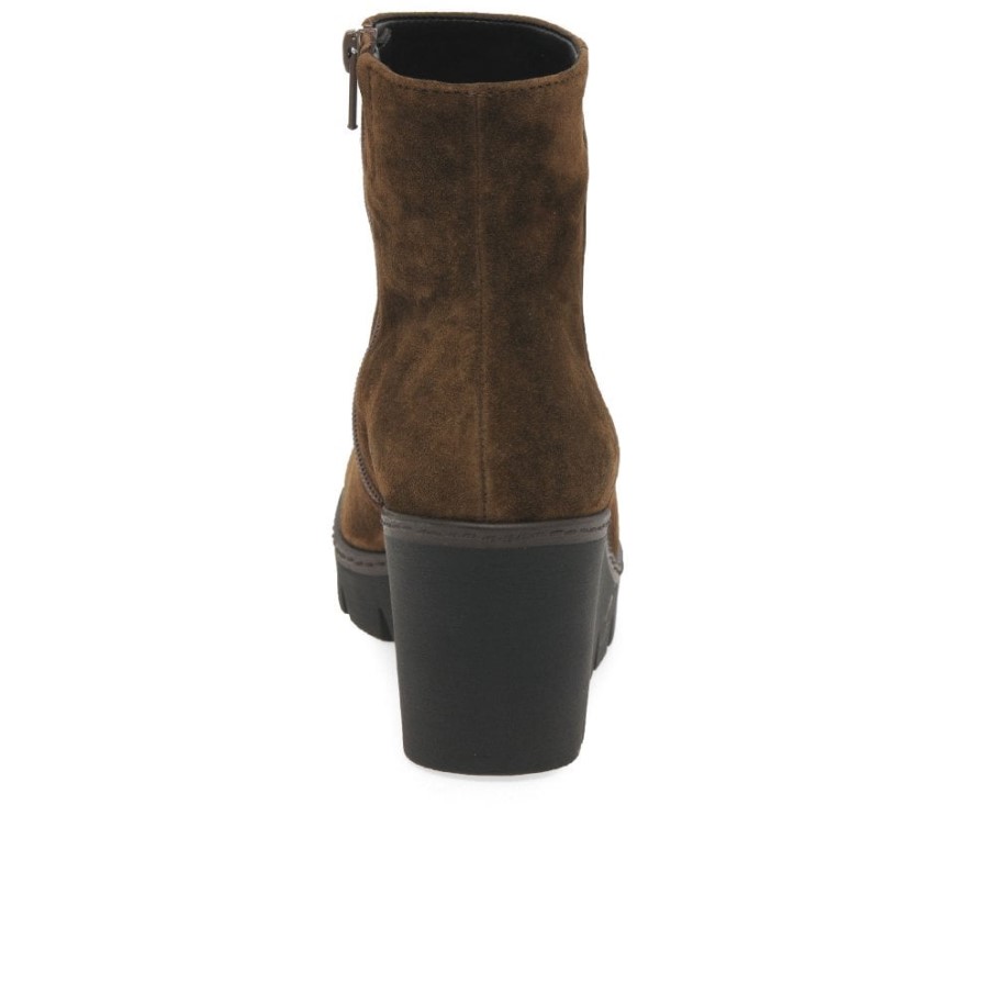 Gabor Whiskey Daim Utopia Femmes Bottines à Talon Compensé épais