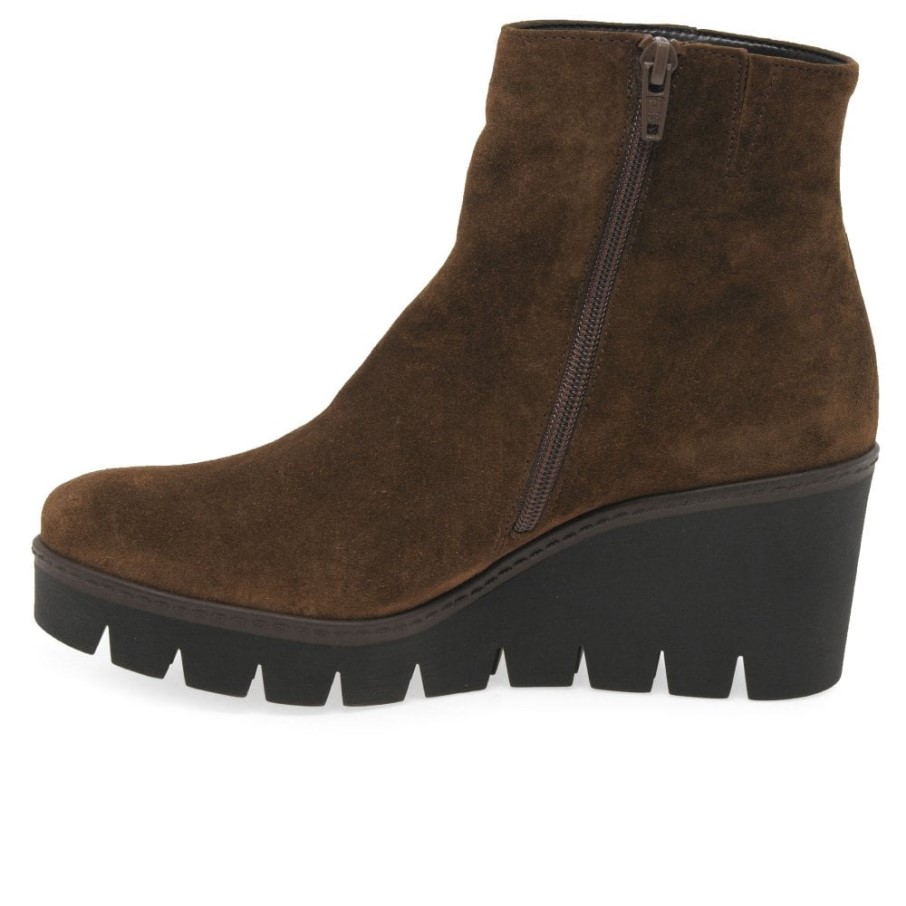 Gabor Whiskey Daim Utopia Femmes Bottines à Talon Compensé épais