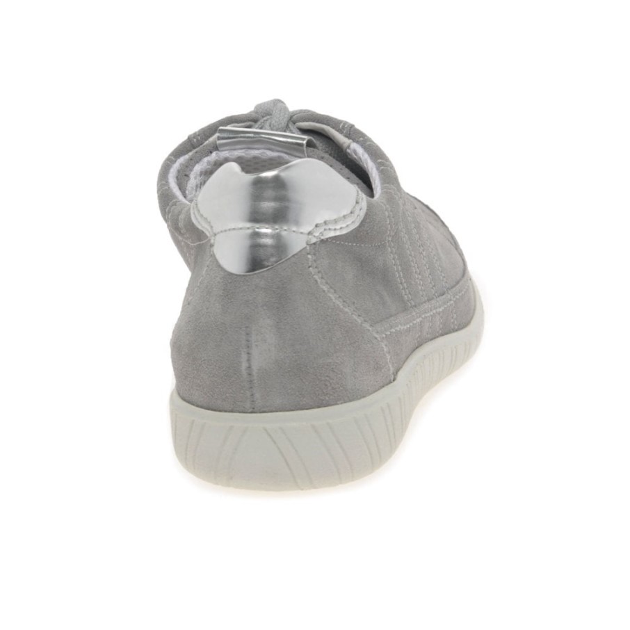 Daim Gris/argento Gabor Amulet Baskets Femme Coupe Large