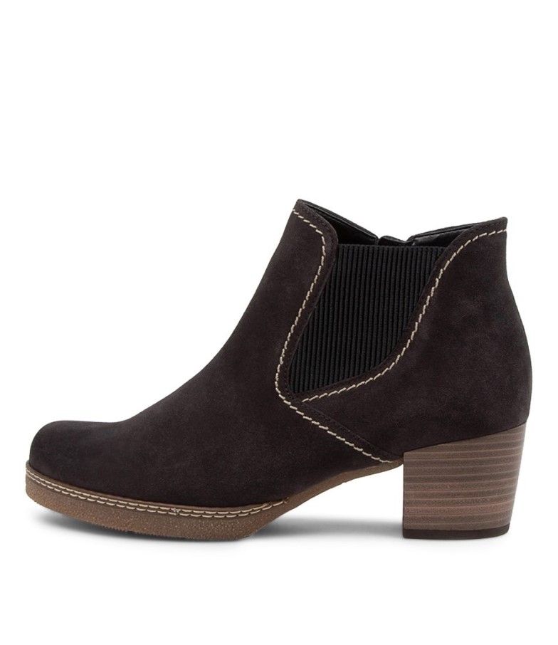 Kaaks Bottines En Daim Gris Foncé Gabor